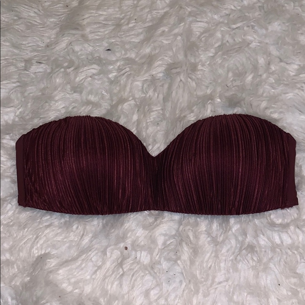 Maroon Strapless Bikini Top